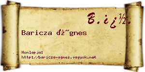 Baricza Ágnes névjegykártya