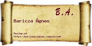 Baricza Ágnes névjegykártya